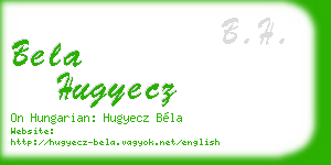 bela hugyecz business card