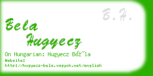 bela hugyecz business card